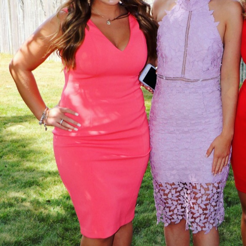 Midi coral dress - Picture 1 of 4